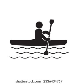 kayaking icon vector template illustration logo design