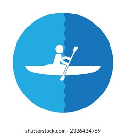 kayaking icon vector template illustration logo design