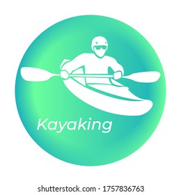 Kayaking icon in vector. Tourism. Vector illustration.