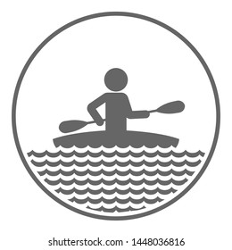 Kayaking icon. Water sports. Vector.