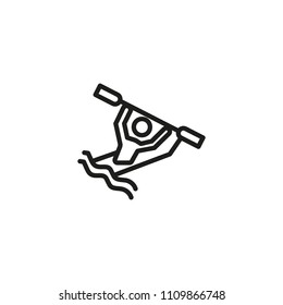 Kayaking line icon. Man, paddle, canoe, river. Sport concept. Can be used for topics like summer, water tourism, adventure