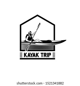 kayaking logo illustration design vector