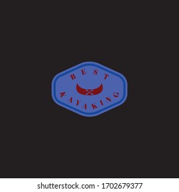 Kayaking logo template design, adventure sport logo