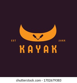 Kayaking logo template design, adventure sport logo