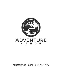 Kayaking Paddle Canoes Club Adventure Logo Template Vector 