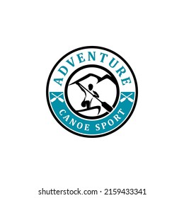 Kayaking Paddle Canoes Club Adventure Logo Template Vector 