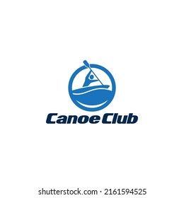 Kayaking Paddle Canoes Club Adventure Logo Template Vector 