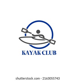 Kayaking Paddle Canoes Club Adventure Logo Template Vector 