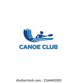 Kayaking Paddle Canoes Club Adventure Logo Template Vector 