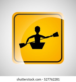 kayaking person sign sport extreme design vector illustration eps 10