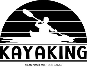 Kayaking in the river vector