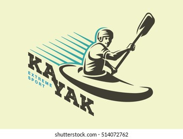 Kayaking. Sport logo emblem