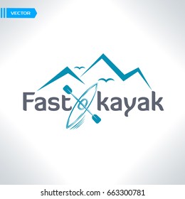 Kayaking. Sport logo emblem
