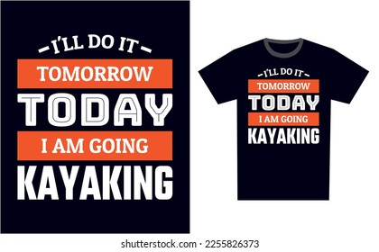 Kayaking T Shirt Design Template Vector