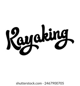 kayaking text on white background.