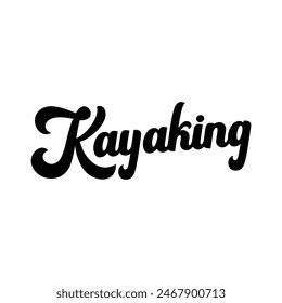 kayaking text on white background.