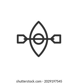 Kayaking thin line icon. Symbol in trendy outline style. Premium design for web and apps. Perfect for UI. 