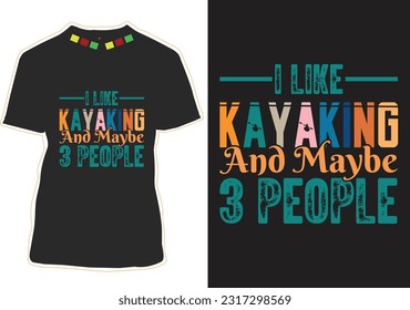 Kayaking T-shirt Design Template Vector