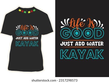 Kayaking T-shirt Design Template Vector