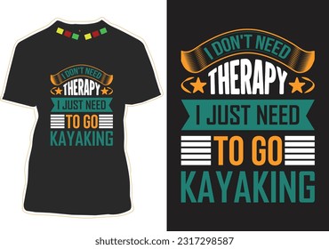 Kayaking T-shirt Design Template Vector