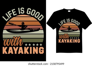 Kayaking T-shirt Design Vector Free Download All File