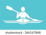 Kayaking vector icon