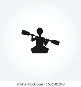 Kayaking vector icon design element