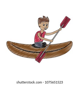 Kayaking Water sport scribble