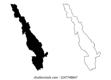 Kayin State (Administrative divisions of Myanmar, Republic of the Union of Myanmar, Burma) map vector illustration, scribble sketch Karen State map