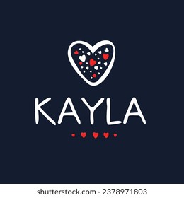 (Kayla) Nombre de caligrafía, ilustración vectorial.