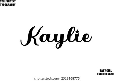 Kaylie Woman's Name Hand Drawn Lettering Vector Cursive Text Typography