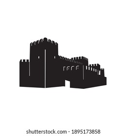 Kayseri Castle vector illustration. White background