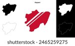 Kayseri province outline map set