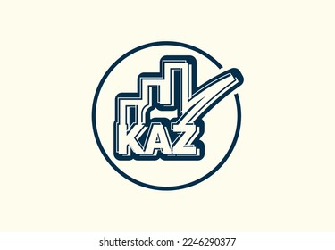 KAZ letter logo and icon design template