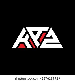 KAZ triangle letter logo design with triangle shape. KAZ triangle logo design monogram. KAZ triangle vector logo template with red color. KAZ triangular logo Simple, Elegant, and Luxurious design.