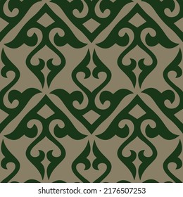 Kazakh asian nomad pattern with abstract tribal tiles in traditional oriental style, arabesque, steppe folk, carpet.