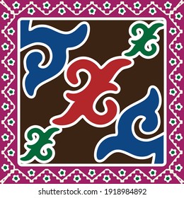 Kazakh asian nomadic design tribes on background