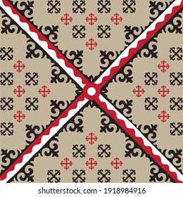Kazakh asian nomadic design tribes on background