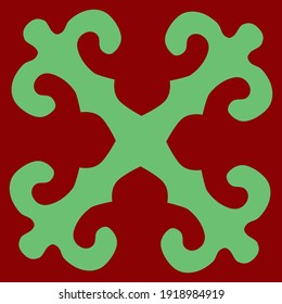 Kazakh asian nomadic design tribes on background