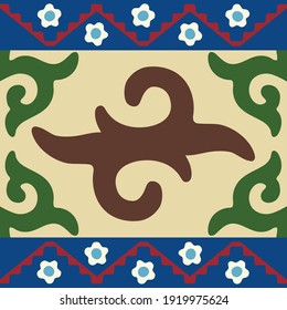 Kazakh asian nomadic design tribes on background