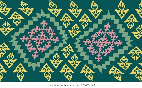 Kazakh asian nomadic design tribes on background