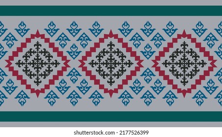 Kazakh asian nomadic design tribes on background