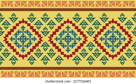 Kazakh asian nomadic design tribes on background