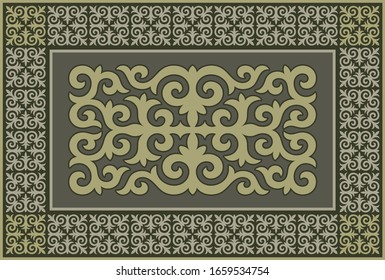 Kazakh carpet ornaments. Traditional patterns of Kazakhs. Background, texture, design life of nomads. Ancient Turkic ornaments. Art, customs and traditions of Kazakhstan. Decorative art of nomads