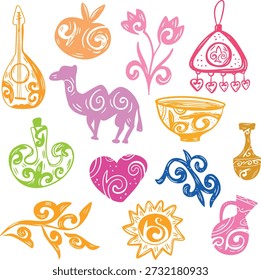 Kazakh Ethnic Pattern – Seamless Ornament with National Symbols	