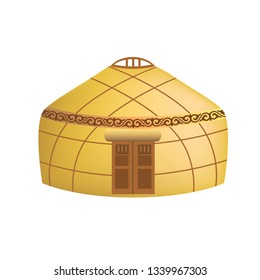 Kazakh House Yurt. Vector.