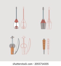 Kazakh national instruments. Vector illustration