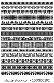 Border Decoration Elements Patterns Black White Stock Vector (Royalty ...