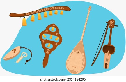 Kazakh national musical instruments. Music and instruments. Musical instruments of Asia