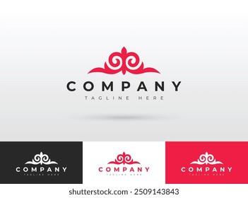 Kazakh national ornament logo design. Branding template for Kazakhstan. Modern logo sign, symbol, icon, creative element. Abstract ornament shape logo design. Graphic vector illustration. 